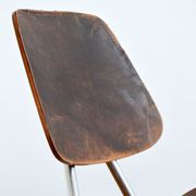 Pair of Thonet chairs in wood – metal and leather 1950s