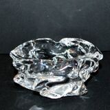 1960 Design ashtray bowl in blown crystal signed Cristal Paris France