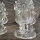 Pair of antique moulded glass egg cups