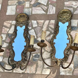 Duo d’appliques miroir à deux lumières