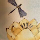 Vintage silk painting ceramic ball lamp