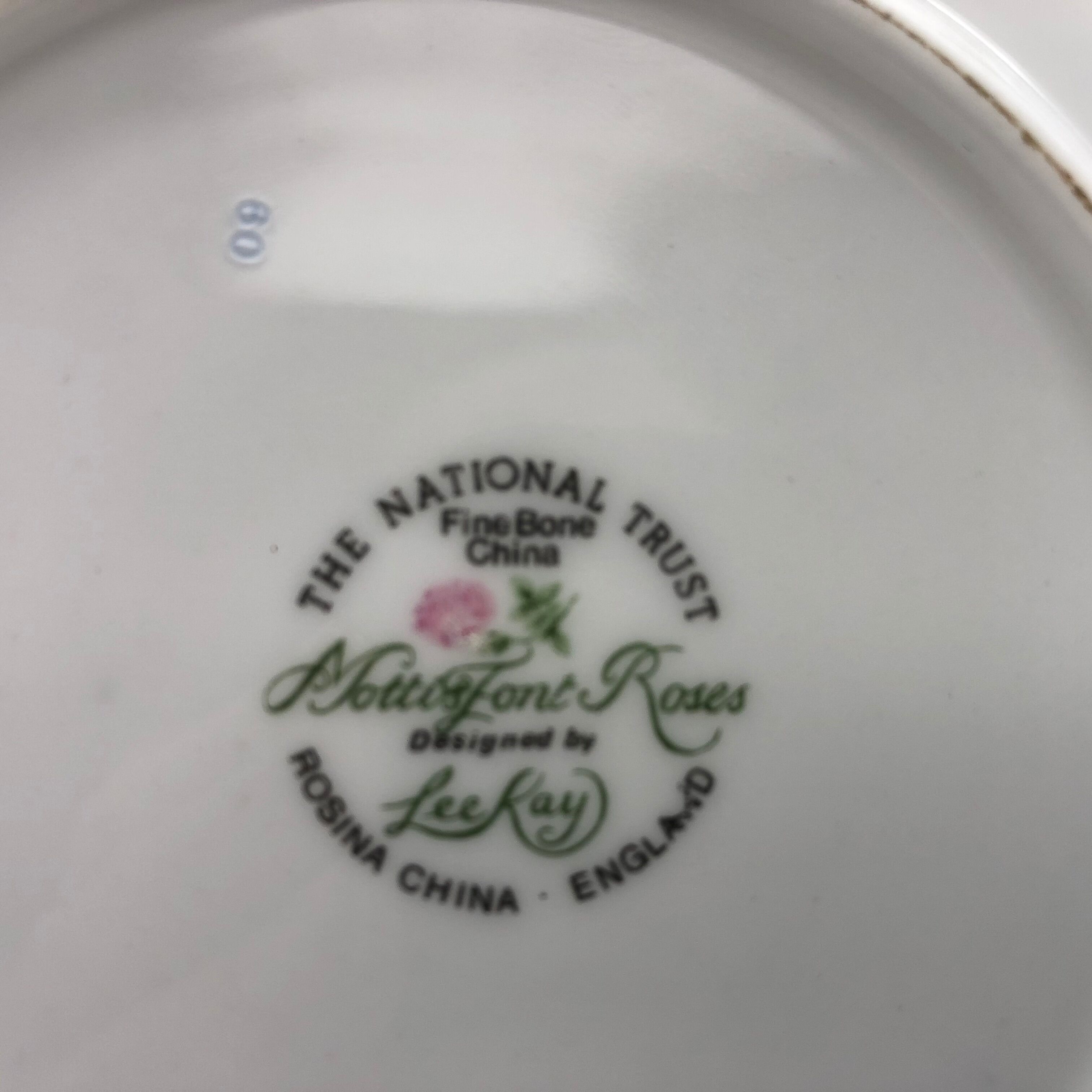6 dessert & ice bowls with serving dish "the national trust – england"