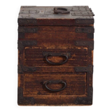 Japanese ko-dansu with hinged lid and paulownia wood drawers, Meiji–Taishō period, circa 1868–1926.