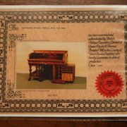 Shannon File Co drum desk in Victorian walnut with certificate.
