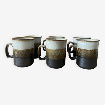 Set of 6 vintage stoneware cups