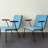 Set of 2 model 415 lounge chairs by Wim Rietveld for Gispen, The Netherlands 1950's