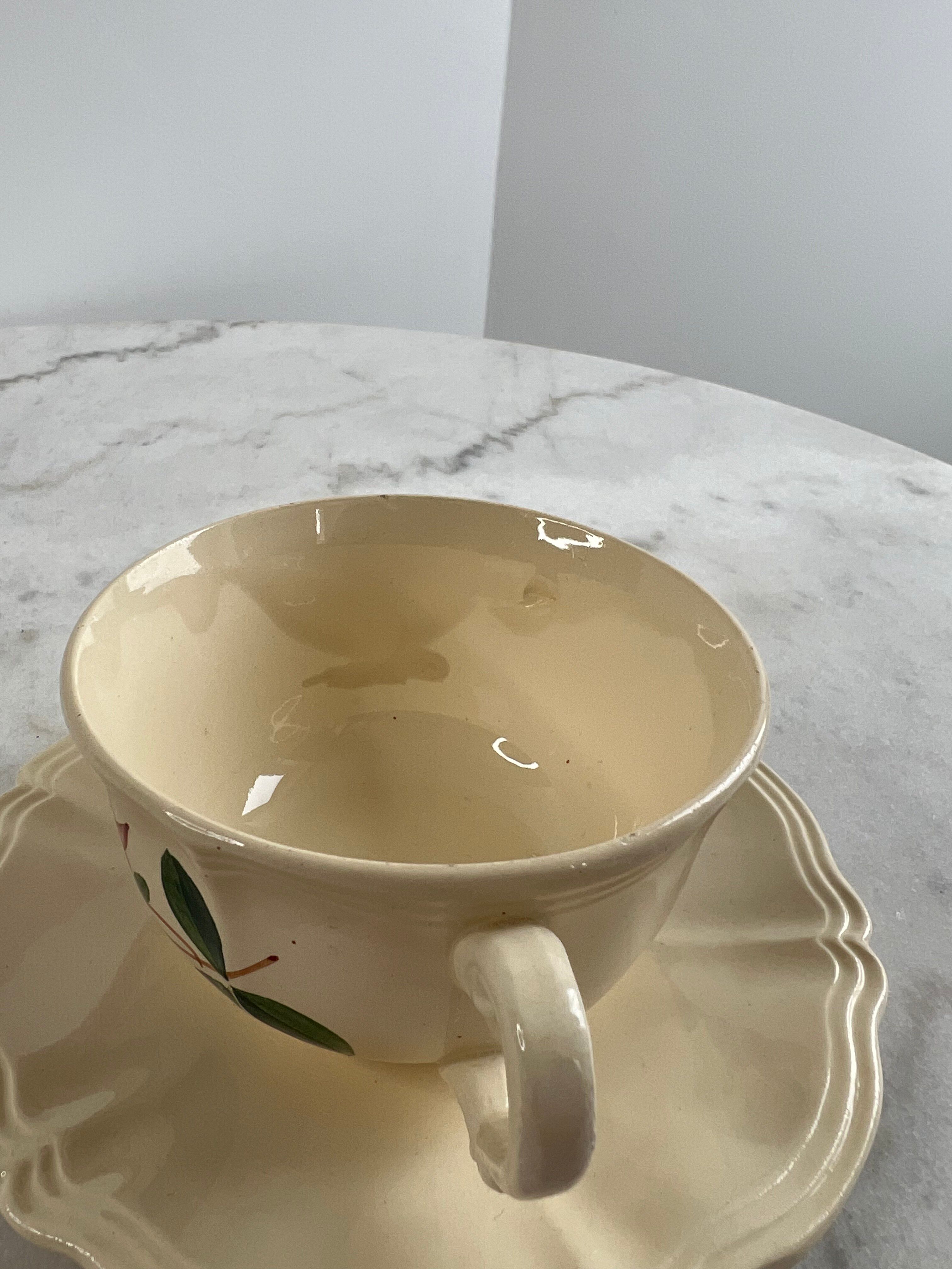 Iron earth tea cup Sarreguemines and Digoin