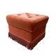 Vintage old pink pouf / chest / footrest with fringes