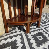 Rattan and bamboo bedside tables, both.
