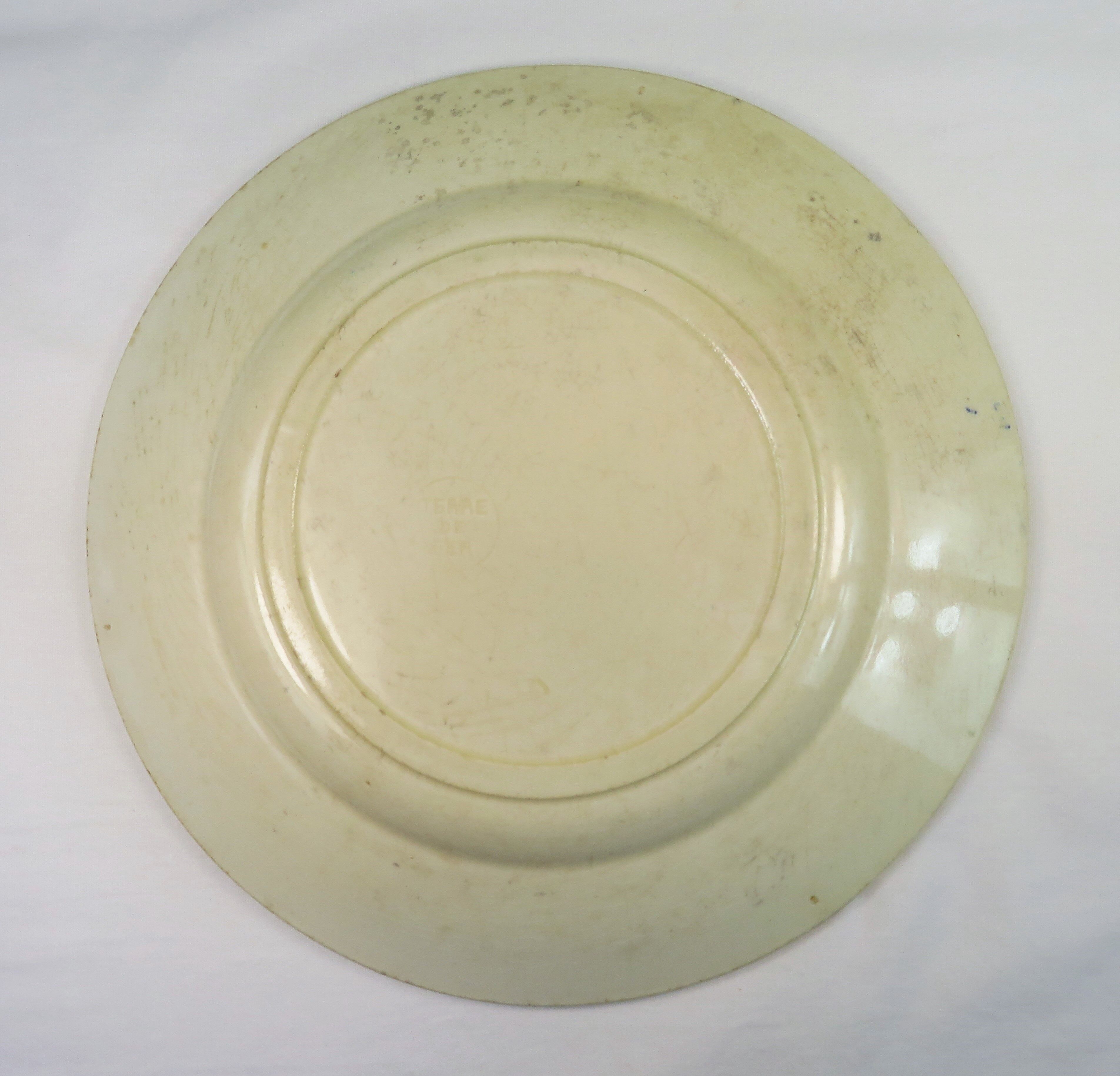 Plate iron earth decor blue birds