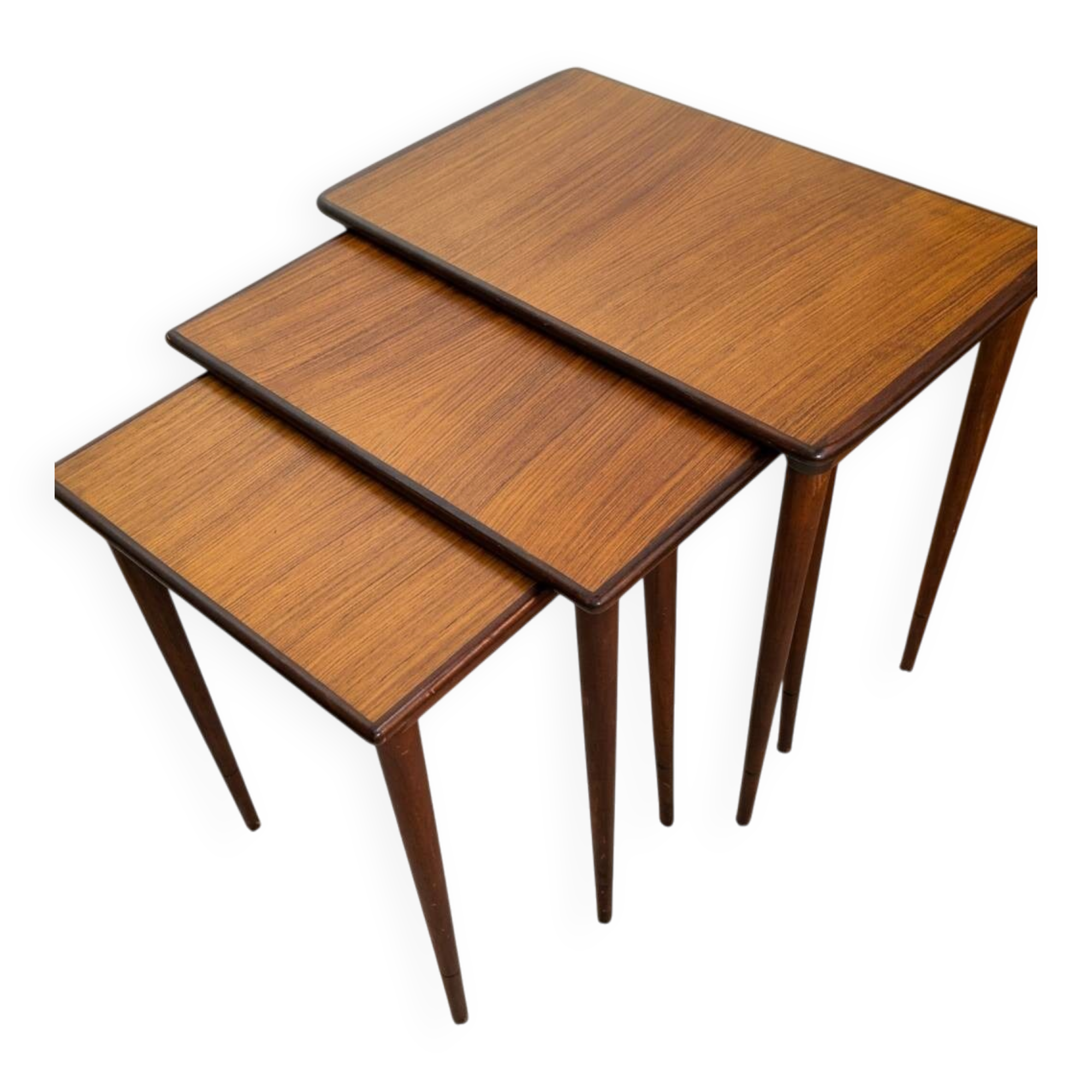 Vintage Danish nesting tables in teak.
