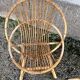 Paire de chaise loveuse fauteuil en rotin bambou 1950