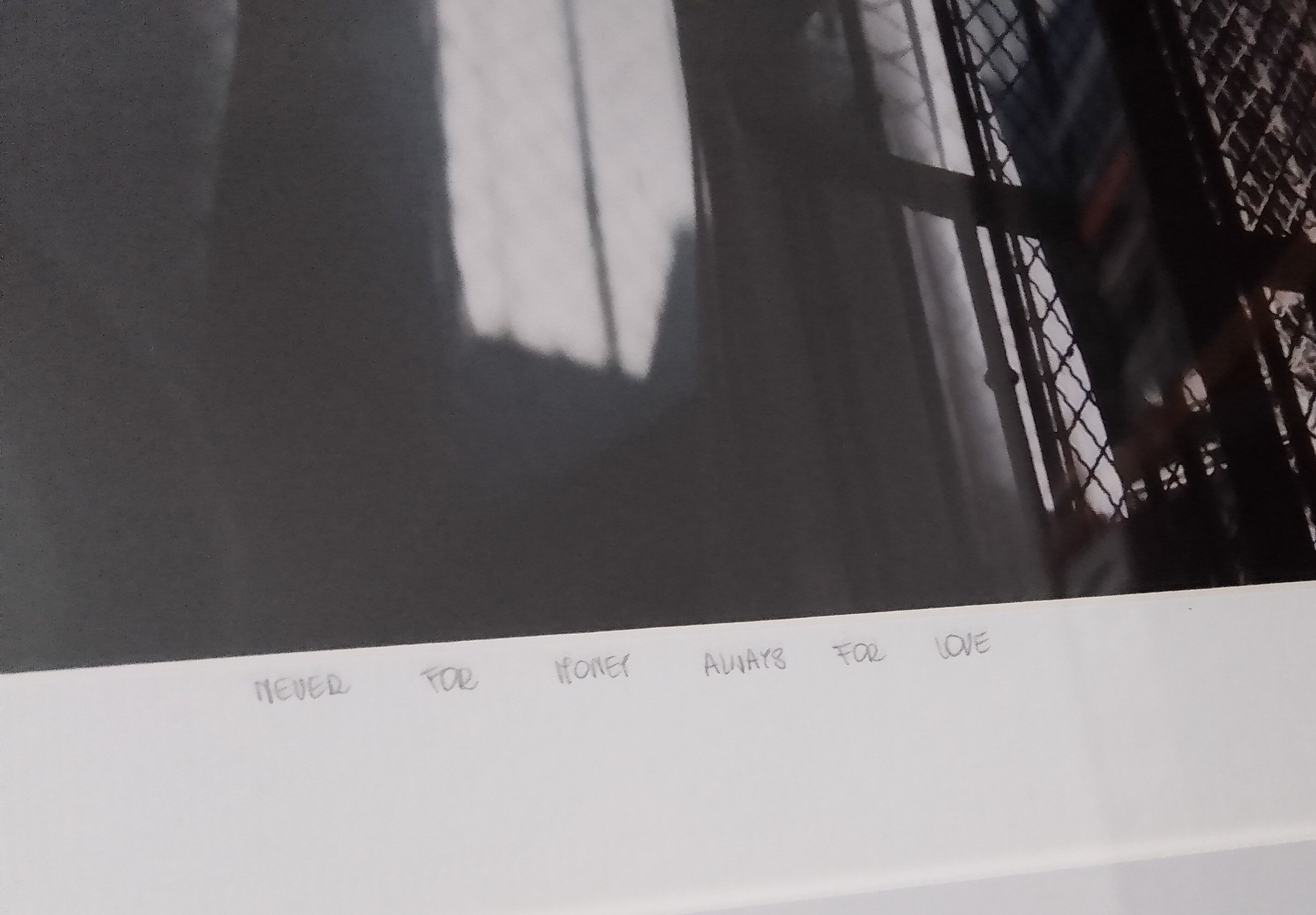 Frame photograph "Never for money always for love" by Formento & Formento
