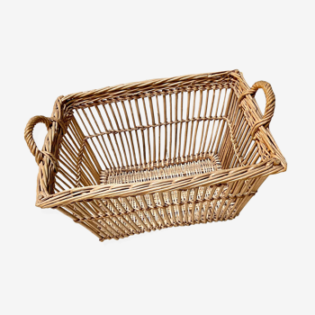 Wicker basket and braided rattan 50 x 38 cm