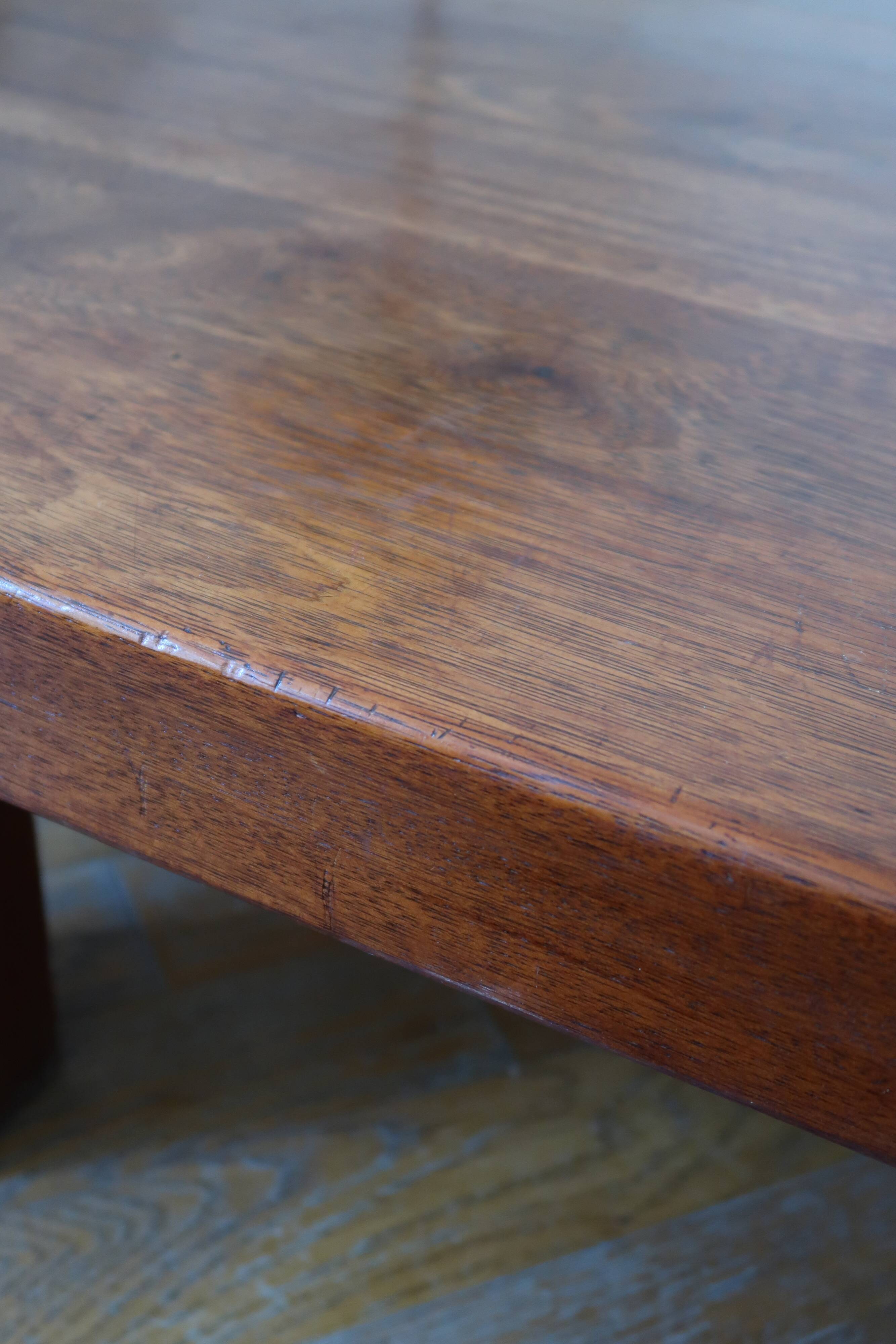 Brutalist coffee table in solid oak