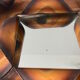 Brutalist mirror in copper foil vintage design of the 60s-70s
