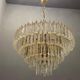 Italian murano glass prism triedri chandelier from venini