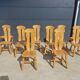 Set of 8 Britalist Oak Chairs from De Puydt, Belgium 1970s