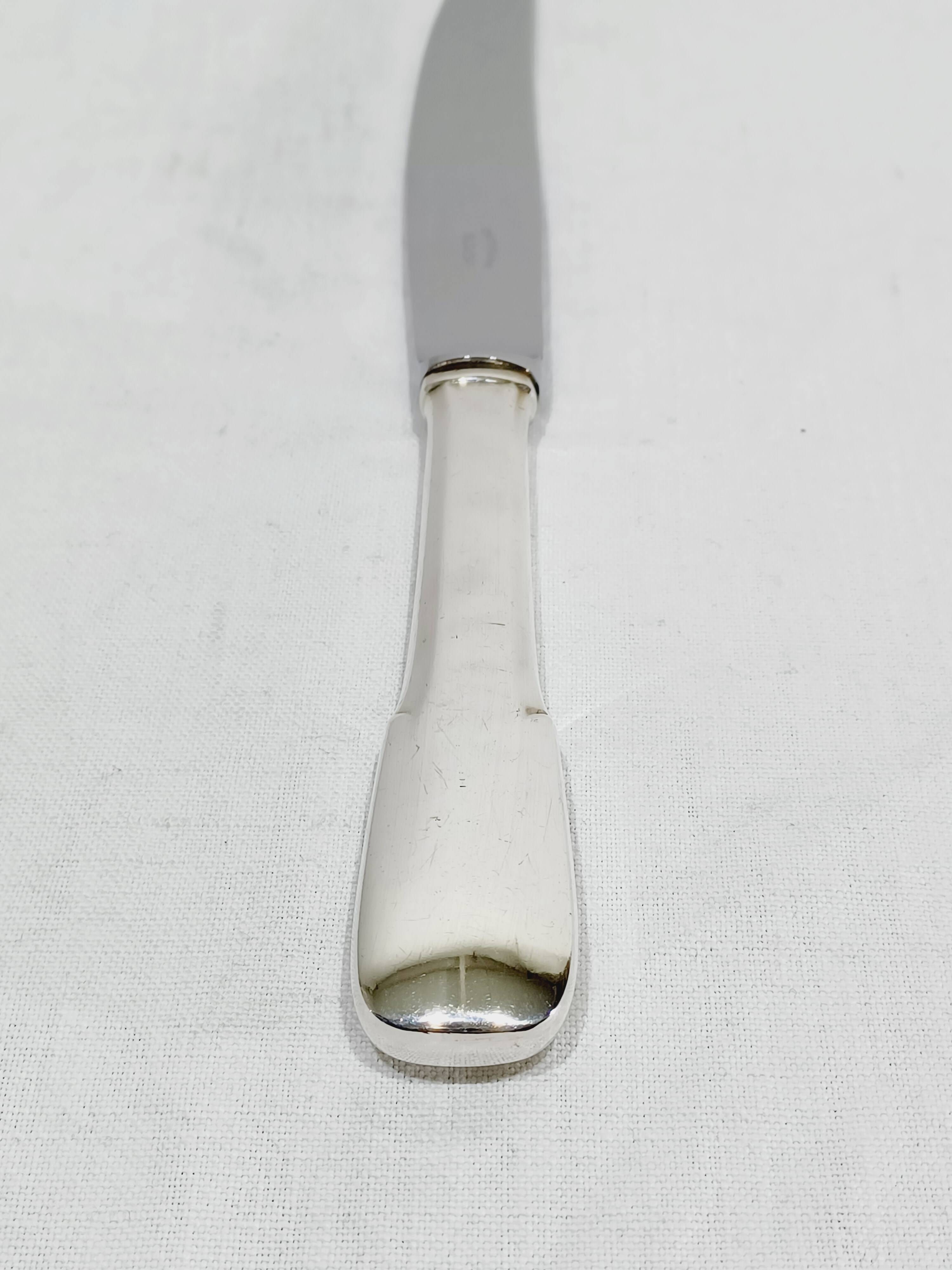 Europ - 12 silver-plated metal knives Uniplat