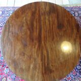 Nineteenth round table in carved mahogany with extension Ø 133 cm