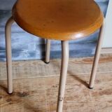 Tabouret d'atelier pieds en tubes métal industriels