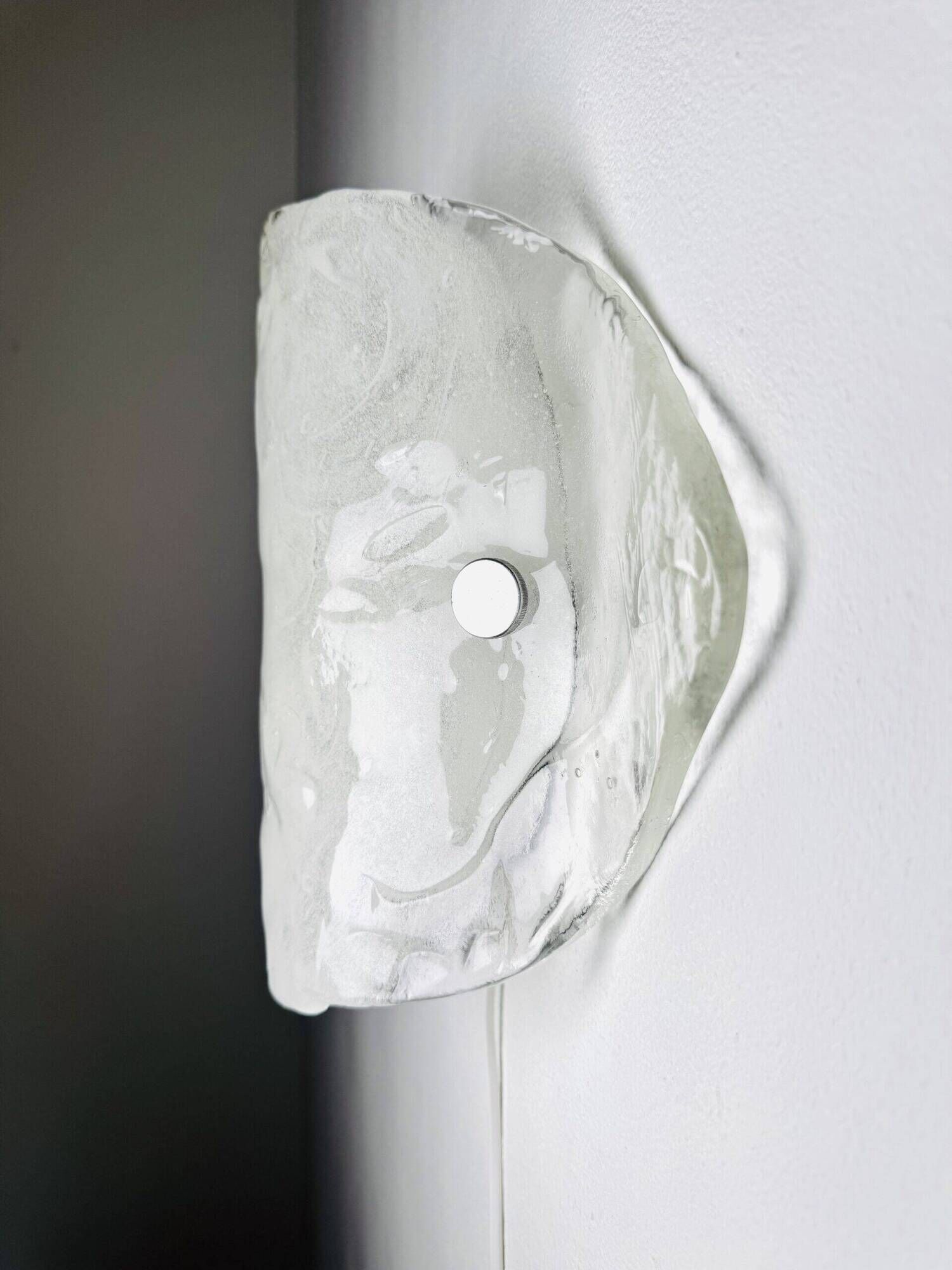Model 4636/2 Ice Glass Wall Lamp By Carlo Nason For Franken Kg, Germany 1970S
