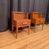 A pair of bedside tables by Axel Larsson, Bodafors, Sweden, 1940s.