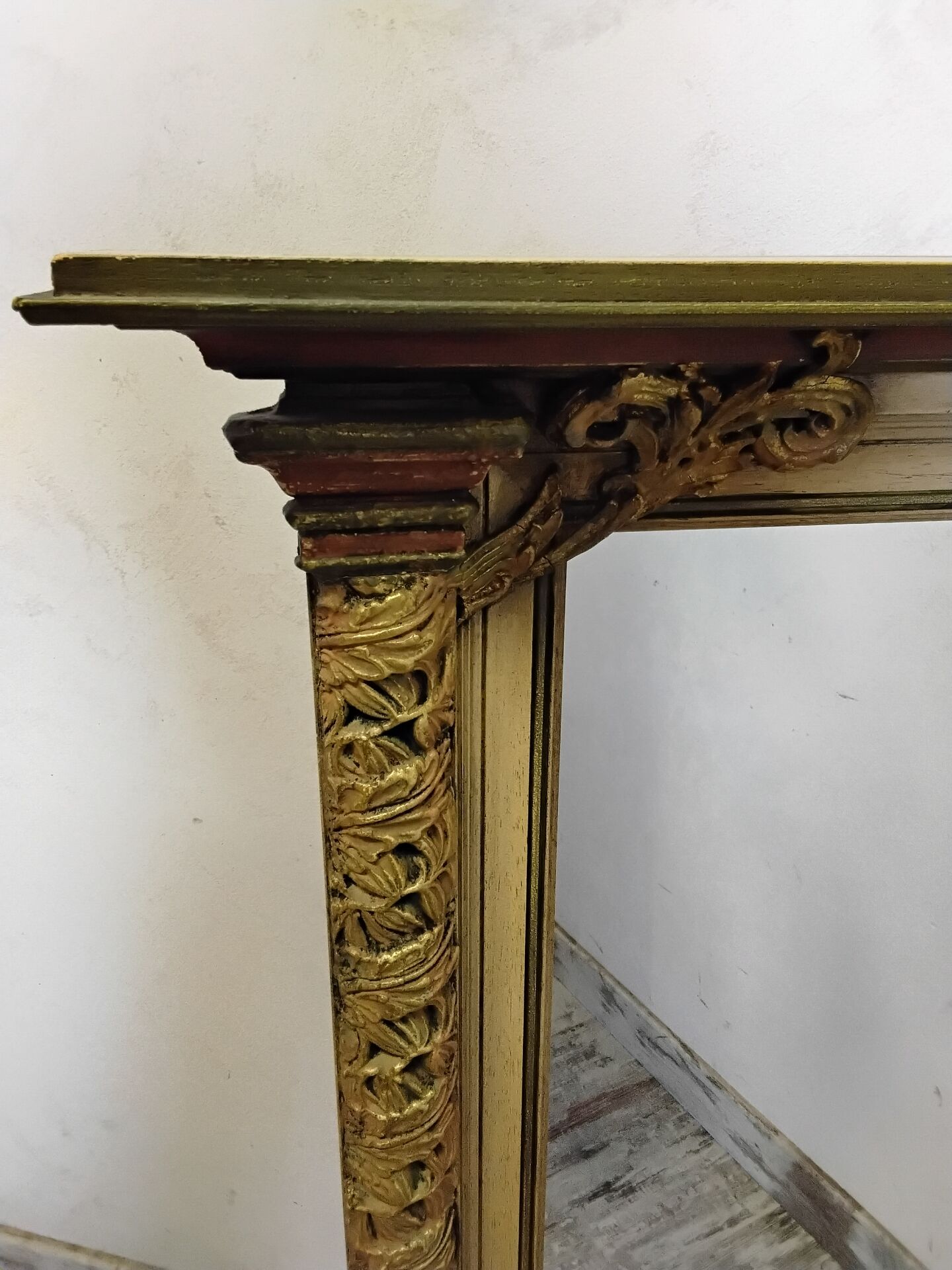 Large antique wooden mirror