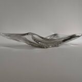 Large mid-century French crystal centrepiece class bowl