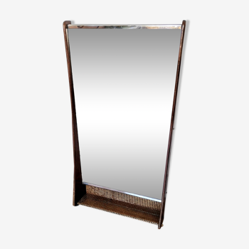 Miroir vintage métal et bois 36x67cm