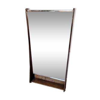 Miroir vintage métal et bois 36x67cm