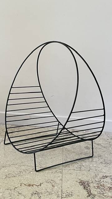 Magazine rack vintage log holder