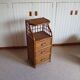 Vintage - sideboard - chest of drawers - woven rattan chest of drawers - wood - bamboo - 80s