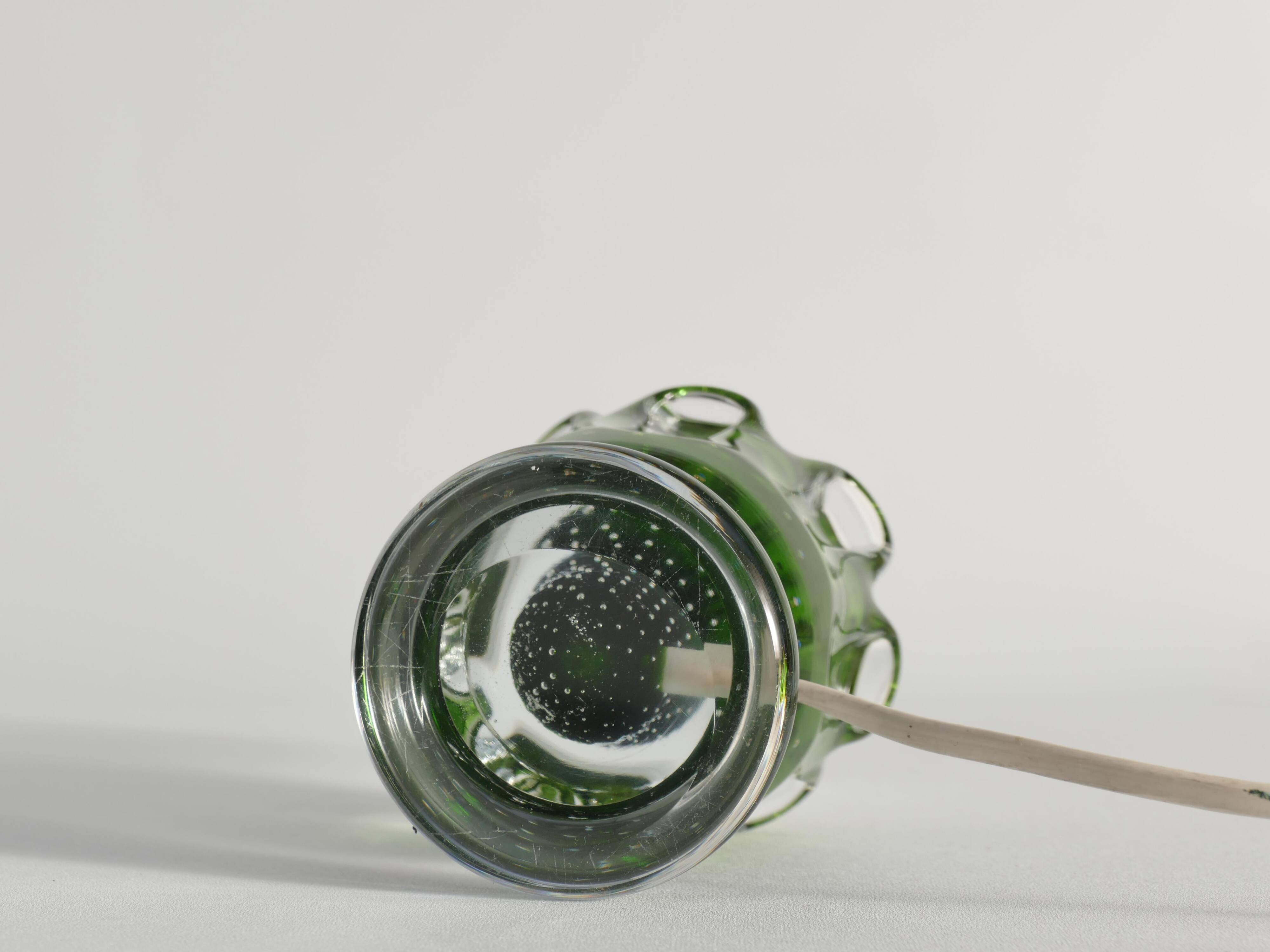 Green Glass Table Lamp Börne Augustsson, Åseda, 1950s