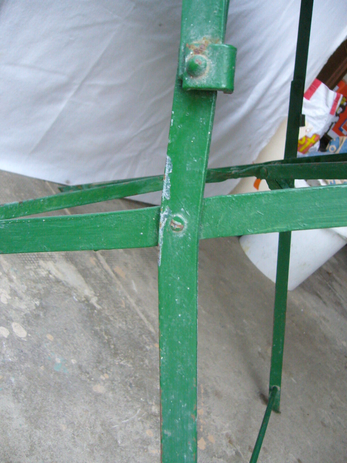 Old metal folding garden table