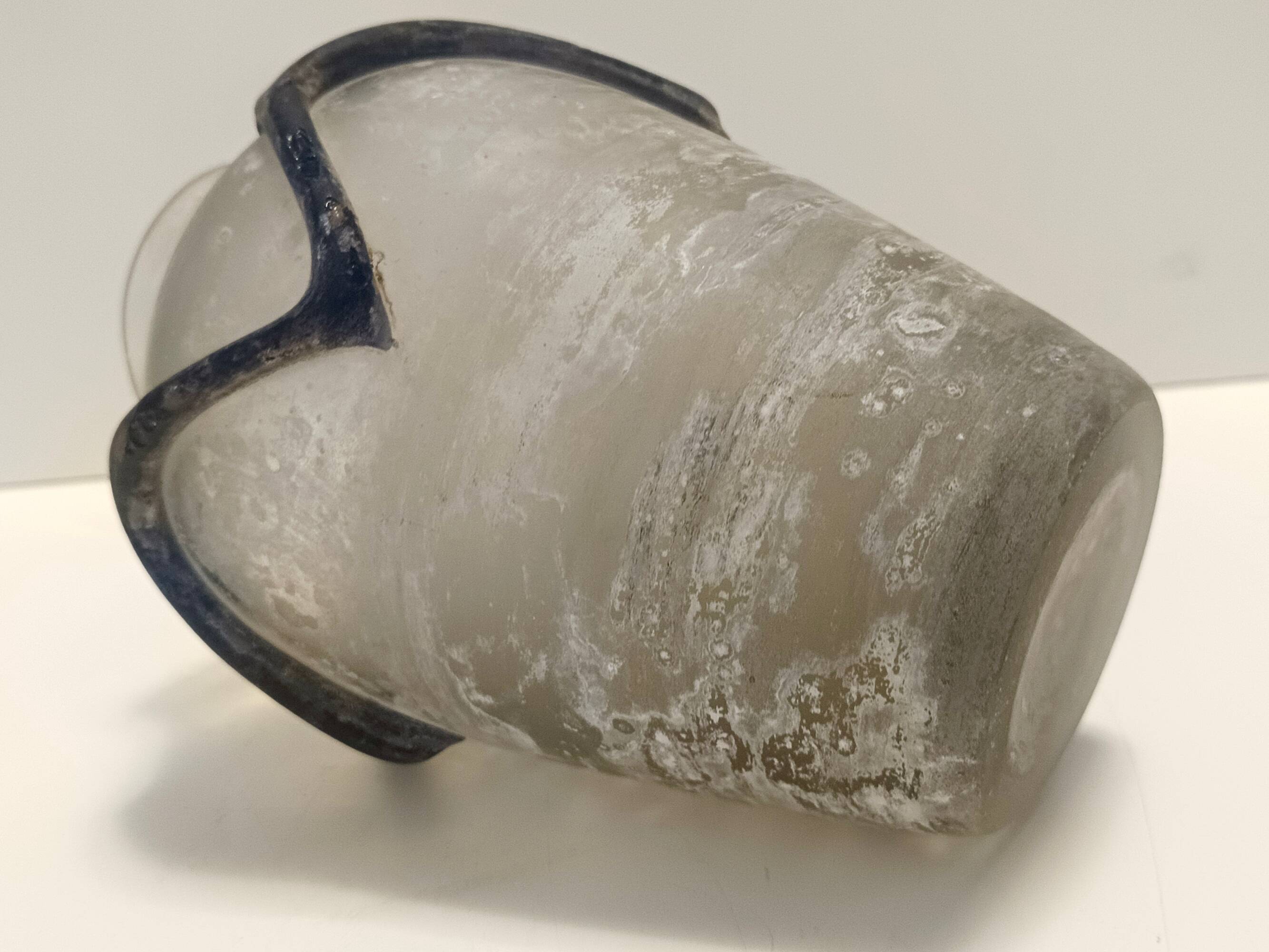 Iridiscent Transparent and Black Scavo Glass Vase attr. to Cenedese, Italy