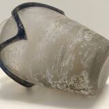 Iridiscent Transparent and Black Scavo Glass Vase attr. to Cenedese, Italy