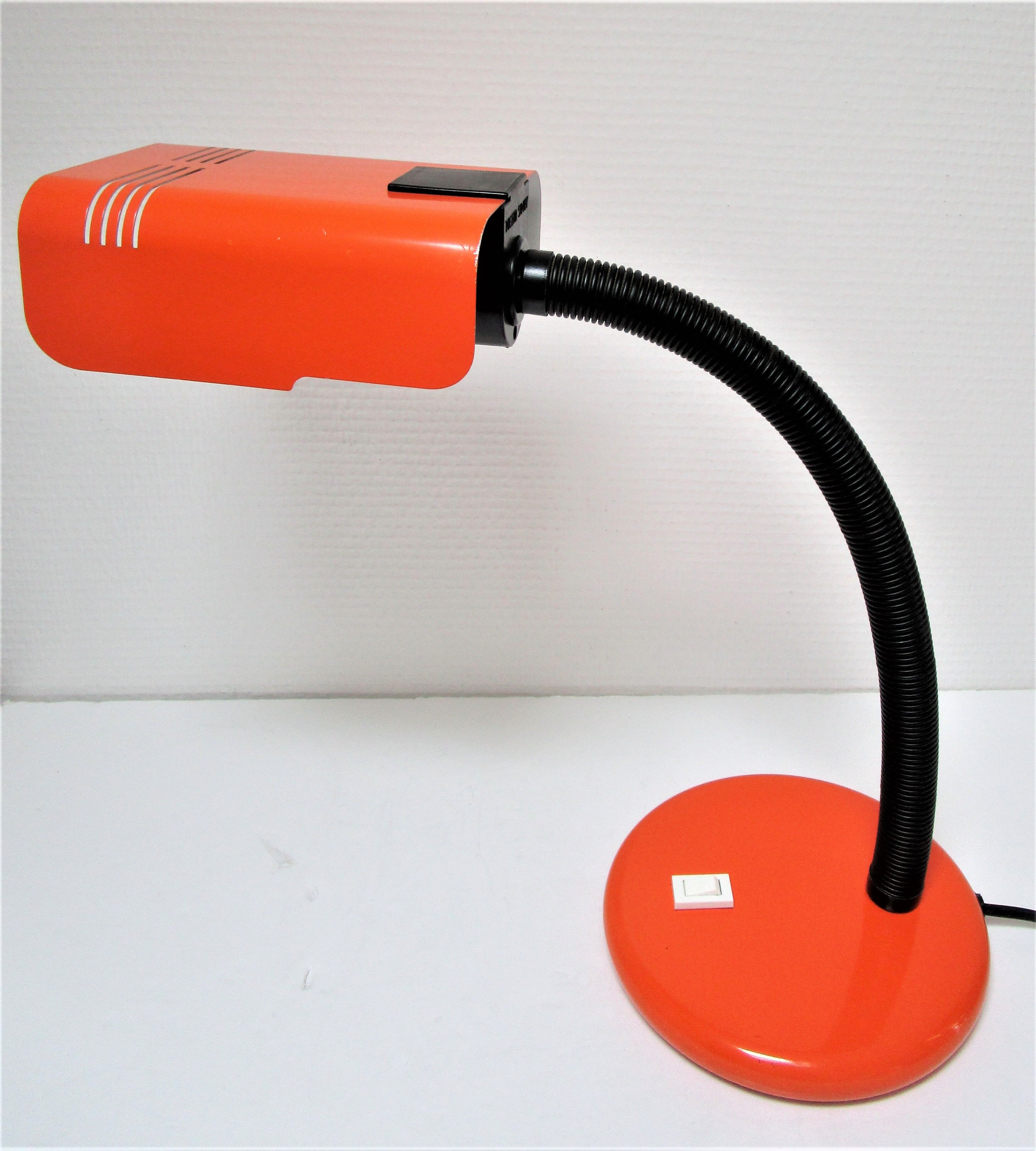 Office lamp targetti sankey metal orange vintage 70s