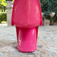 Pair of S-shaped chairs in fuchsia fibreglass – Space Age style
