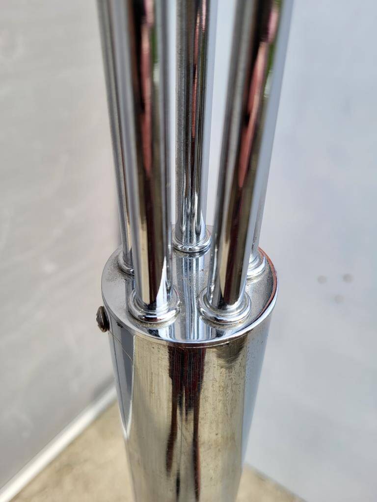Vintage ARC floor lamp with 5 adjustable chrome arms on marble base