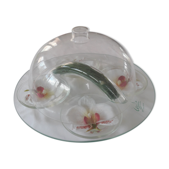 Cheese platter glass decoration orchids