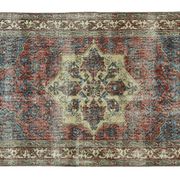 Anatolian handmade vintage rug 222 cm x 117 cm