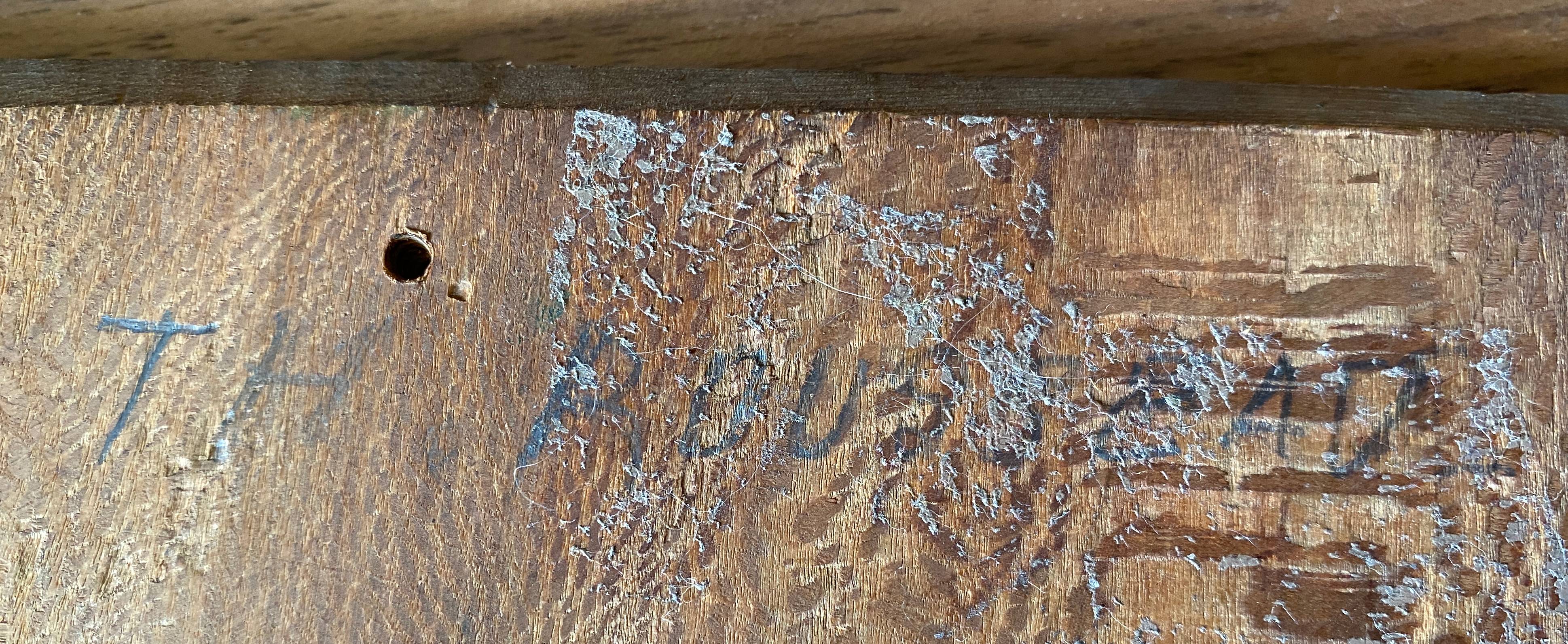 Painting "Landscape with washerwoman" cf. Théodore Rousseau XIX° + frame