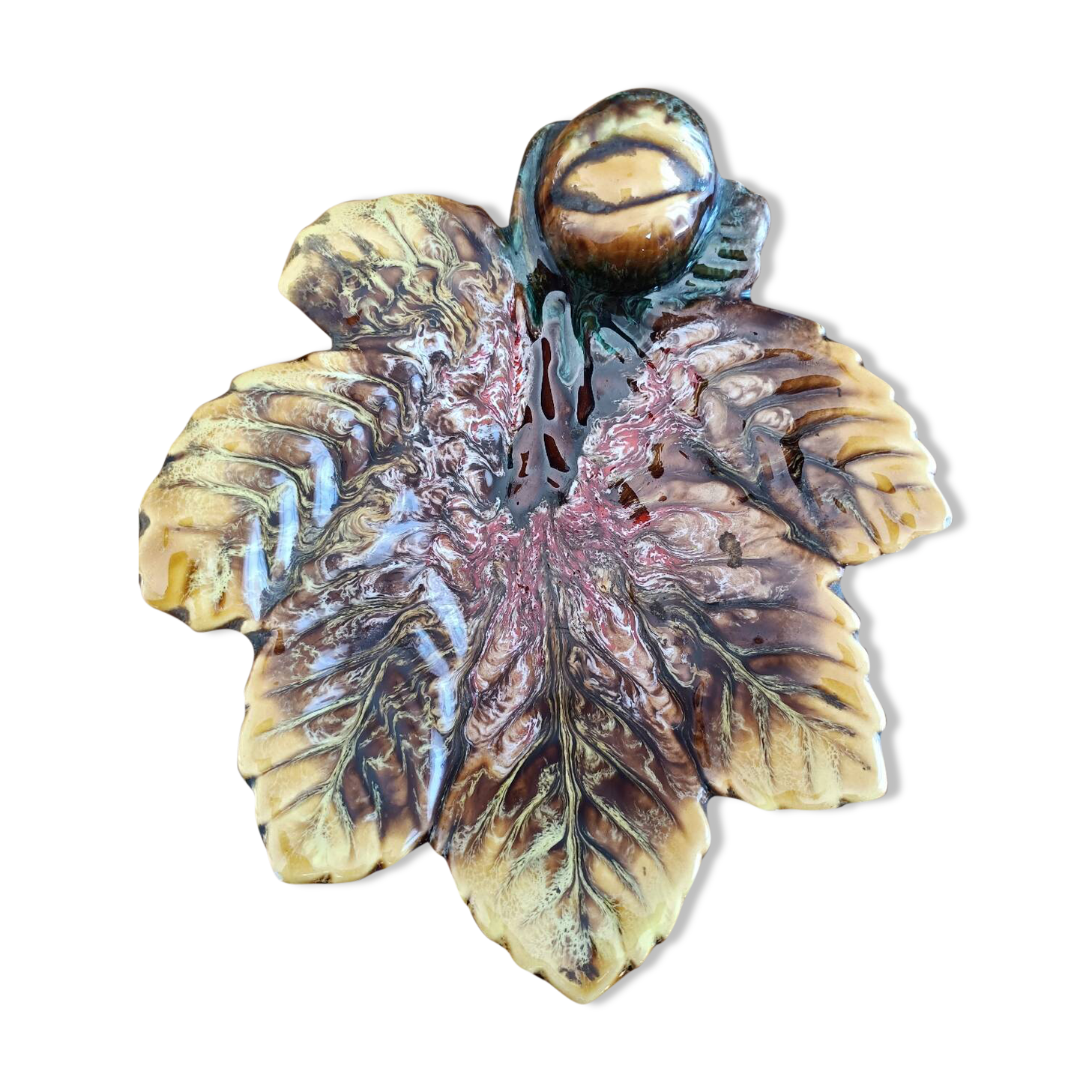Feuille de marronnier en barbotine