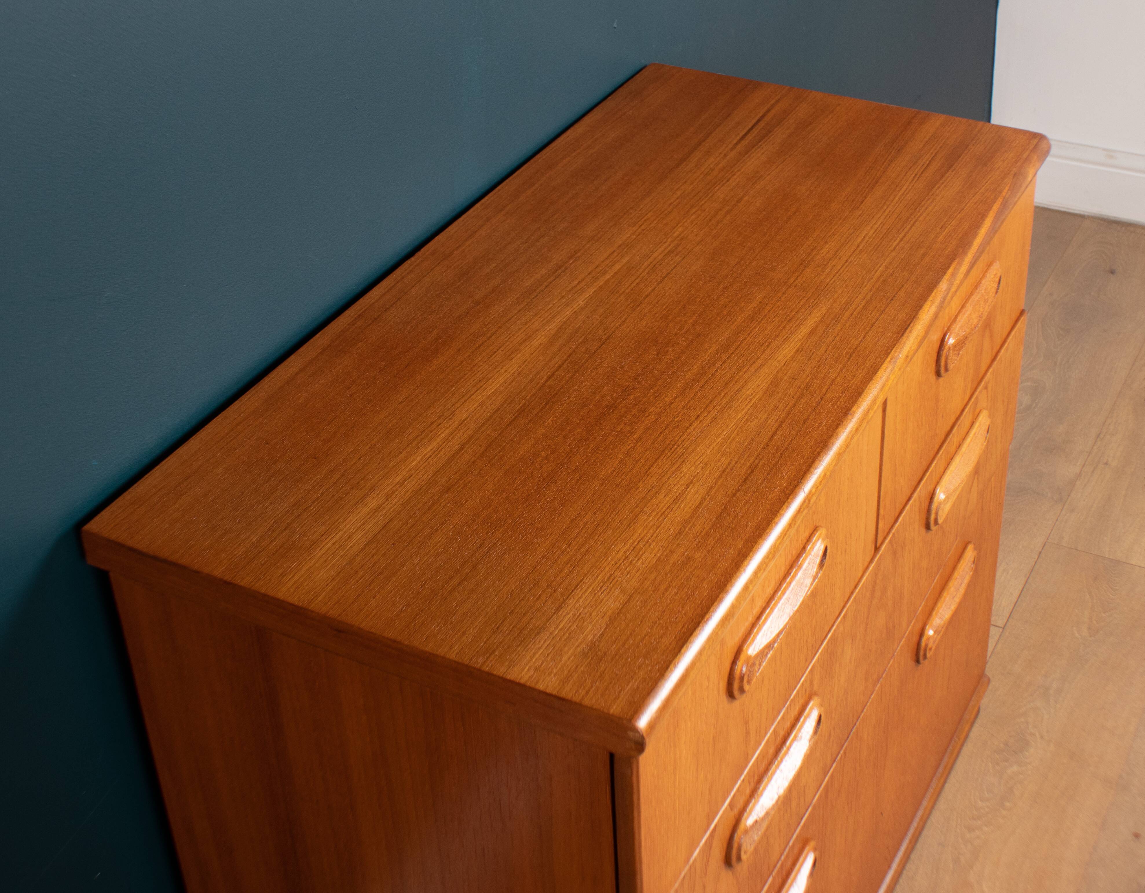 Restored Teak 1960s Retro 2 Drawer Over 3 Chest Of Drawers By Meredew