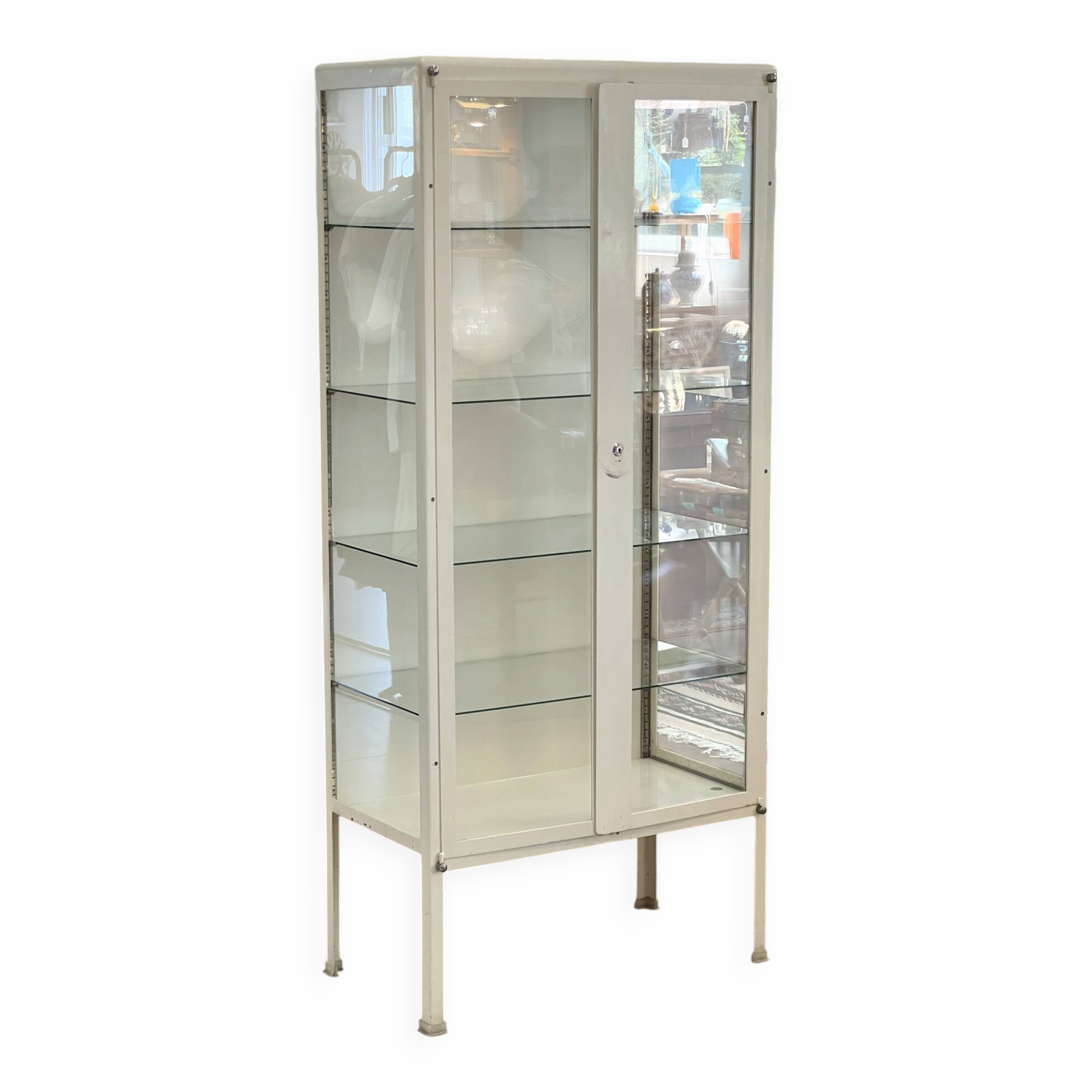 Vintage pharmacy display cabinet