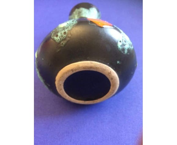 Vallauris ceramic vase lava decoration
