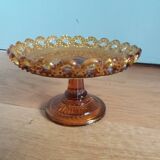 Bowl on openwork amber glass base