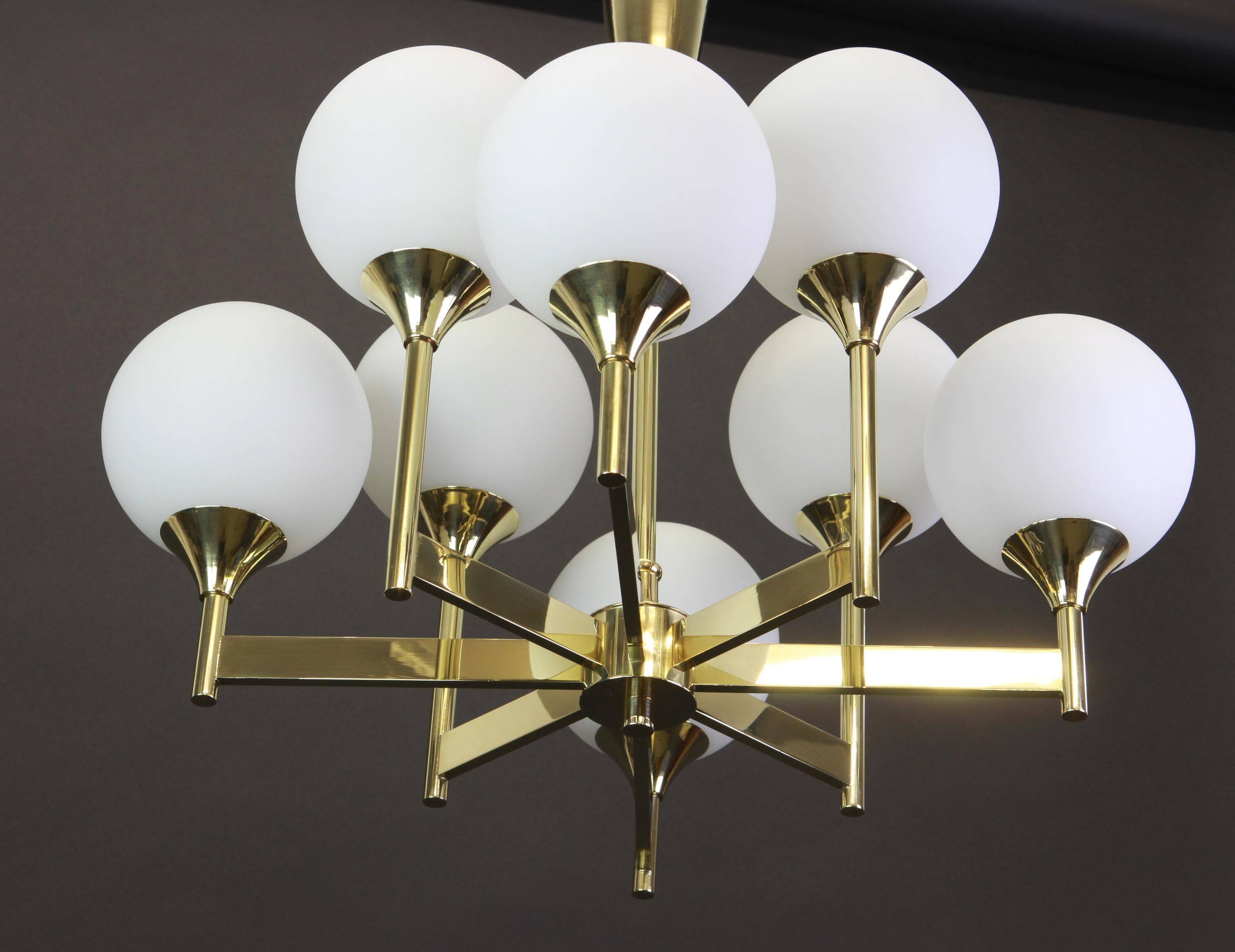 Sputnik chandelier by Kaiser, Germany, 1970s.