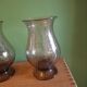 Two blown glass tealight vases